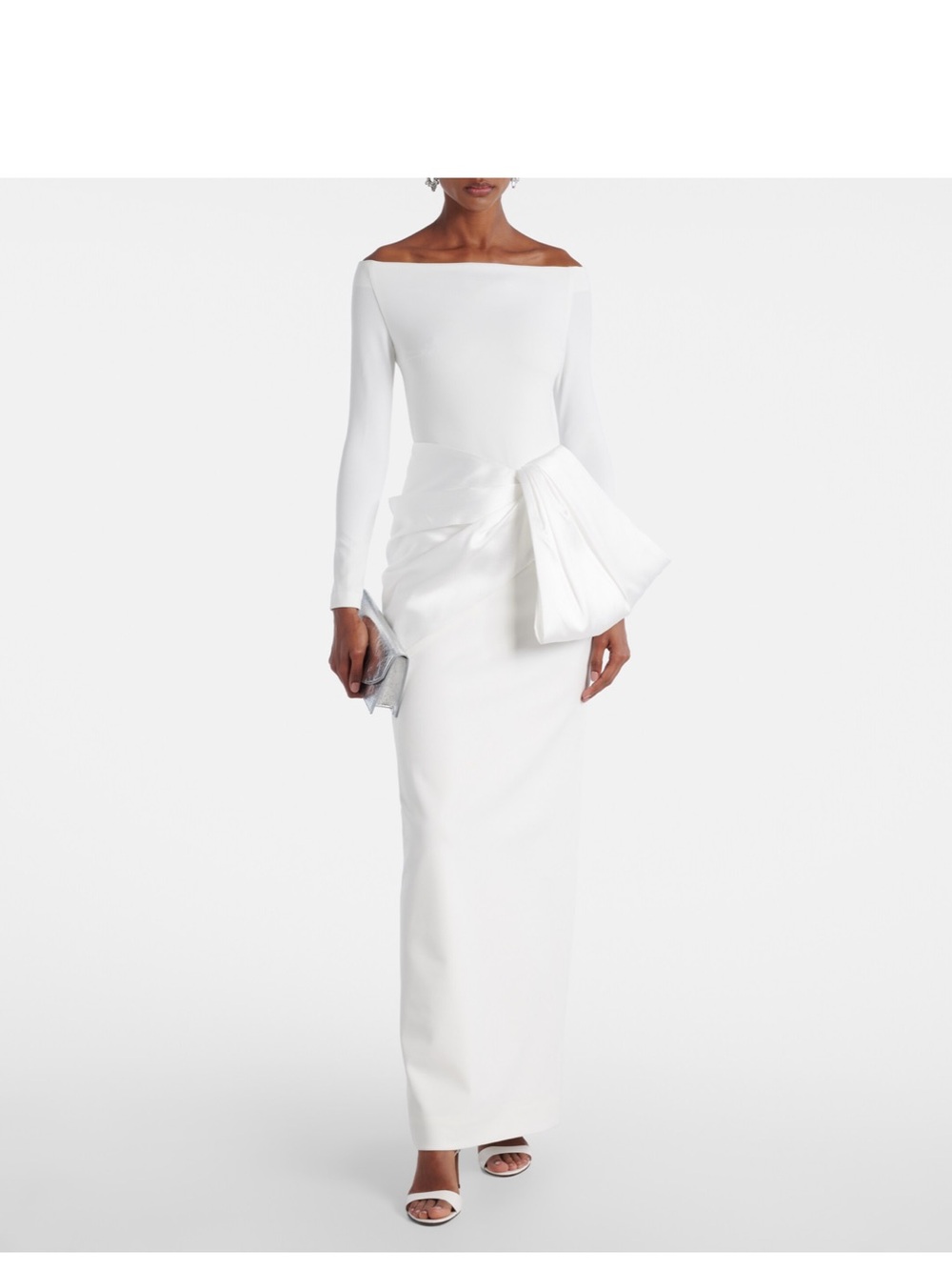 Solace London Kori satin-trimmed gown with bow